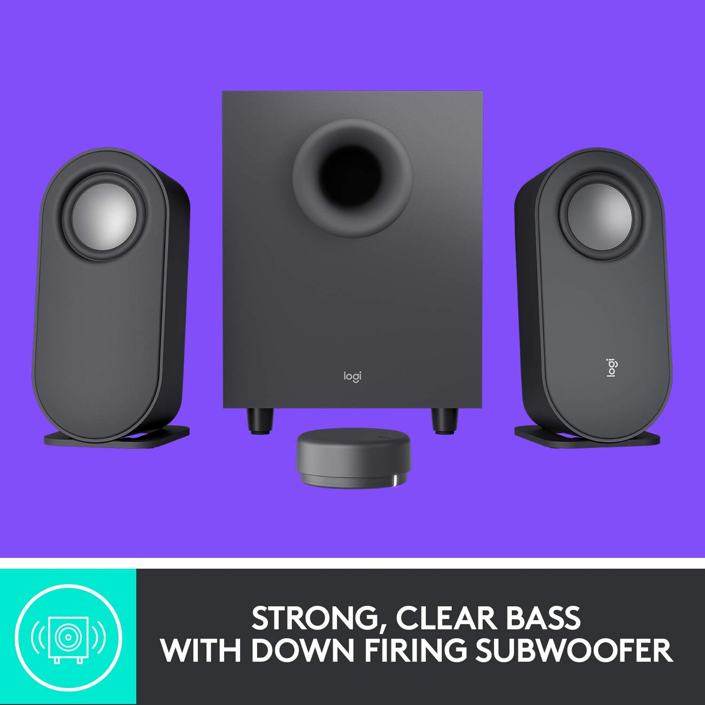 Logitech Z407 Bocinas Bluetooth para ordenador con Subwoofer y control inalámbrico, Sonido inmersivo, Audio premium con varias entradas, Altavoces USB - Negro