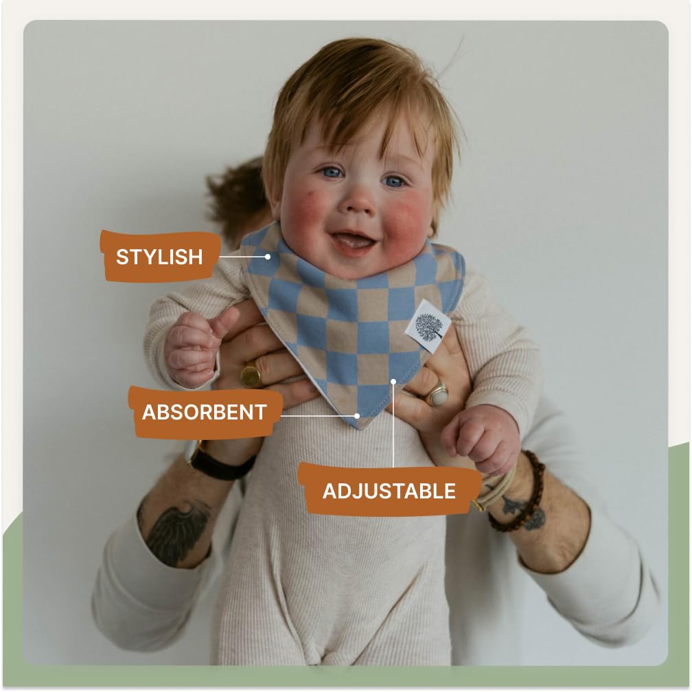 Parker Baby Co. Baberos bandana para bebés y niñas, paquete de 8 unidades