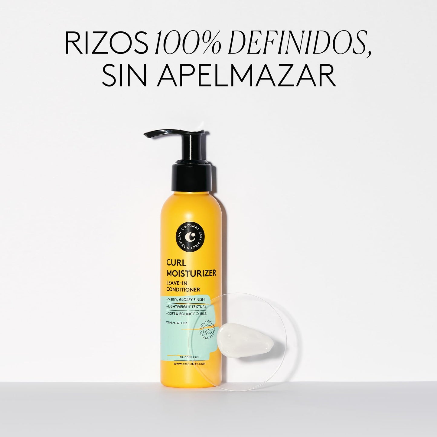 COCUNAT - Curl Moisturizer Leave-in Conditioner - Desenreda, Define e Hidrata el Cabello Rizado - Anti Frizz - Rizo Flexible, Brillante y Suave - Crema para Peinar Rizos - Máxima Hidratación - Método Curly - 150 ml