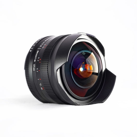 Brightin Star - Lente de ojo de pez ultra gran angular F2.8 III de 7,5 mm para cámaras Sony E-Mount Mirrorless Mirrorless de Sony Focus Prime APS-C compatible con ZV-E10, A7IV, A6400, A7SIII, A7III