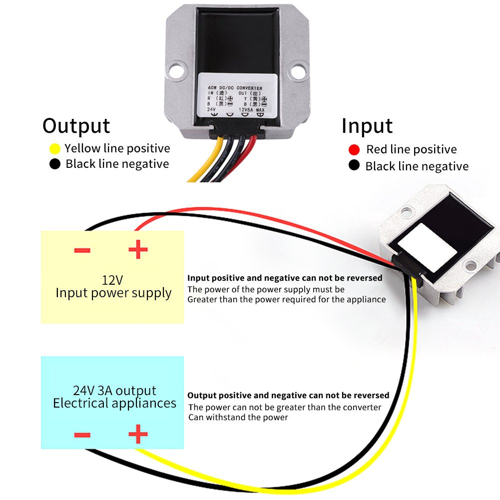 Módulo Elevador de Voltaje V BESTLIFE 12V a 24V 3A 72W para Motores Eléctricos, Altavoces y Pantallas LED