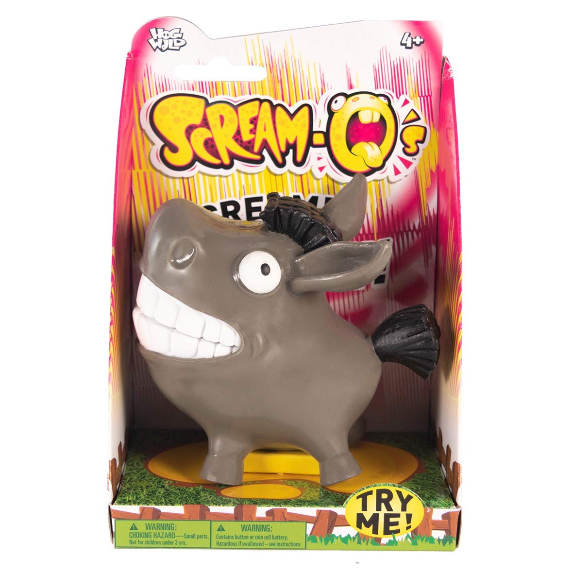 Hog Wild Scream-O Screaming Donkey Toy – Aprieta Las mejillas del Burro y Hace un Sonido Divertido e hilarante – Serie 1 – Edad 4+