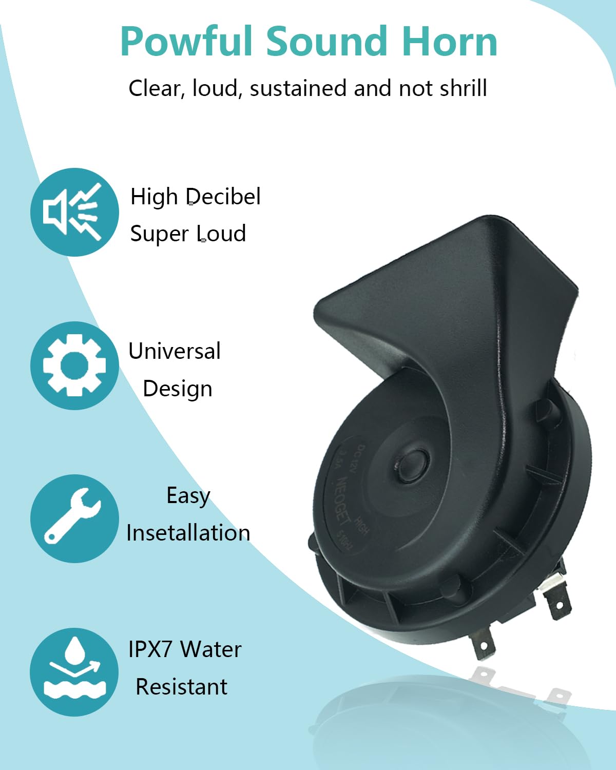 Bocina de Coche Neoget Alta y Baja Resistente al Agua Universal para Vehículos de 12 V