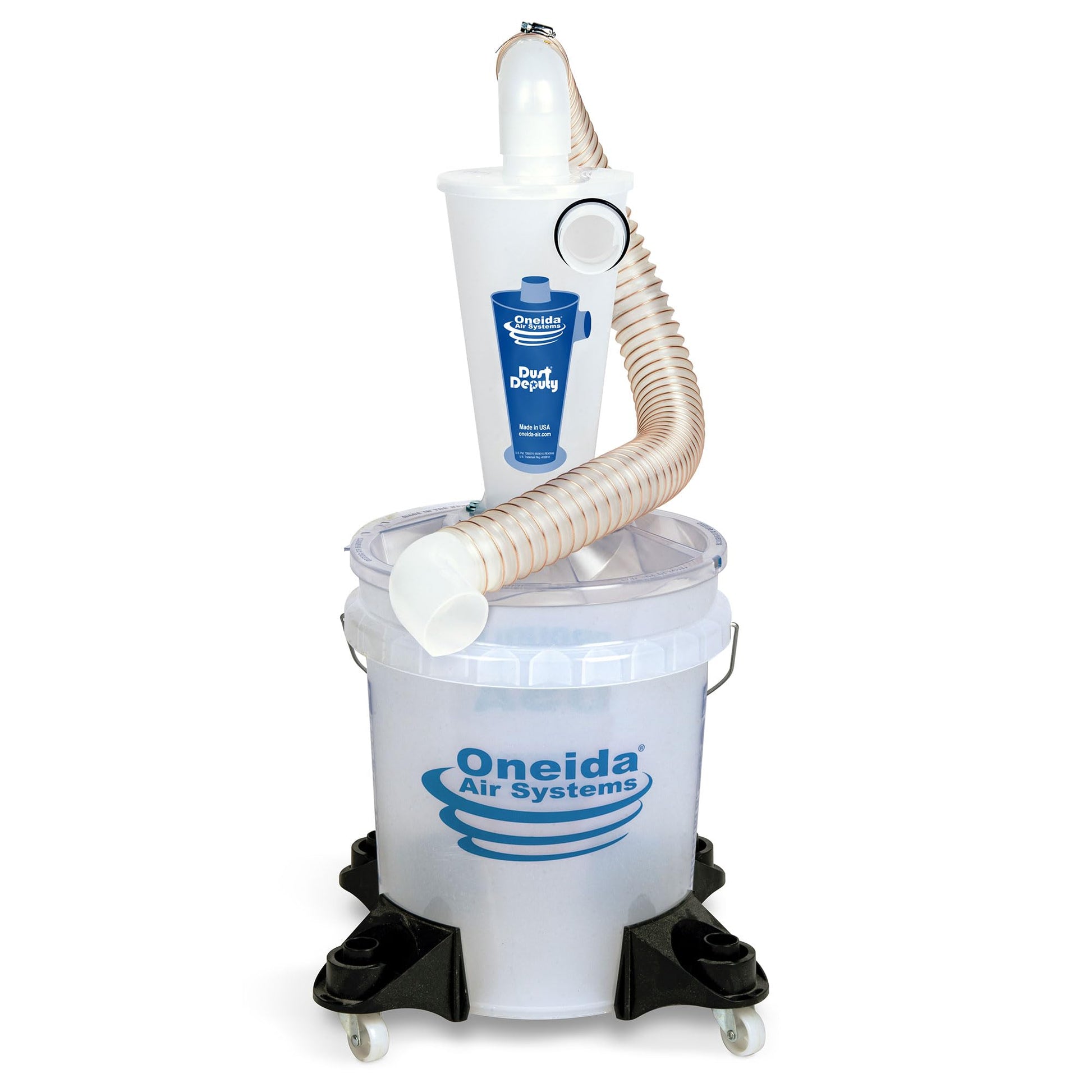 Kit Separador Ciclónico Oneida Air Systems Dust Deputy Deluxe Transparente con Soportes para Aspiradoras en Húmedo/Seco
