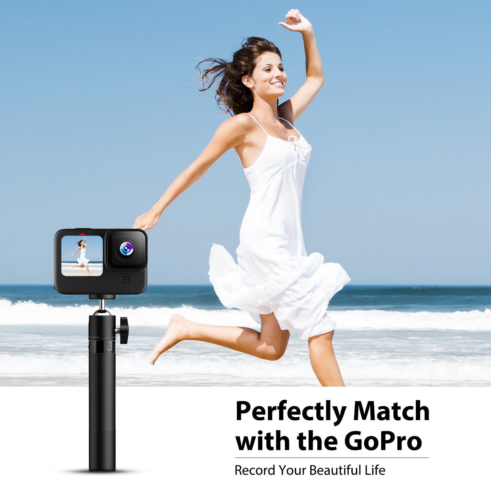 Trípode EMEET Negro Altura Ajustable con Cabezal Giratorio 360° para Cámara Web y Teléfonos