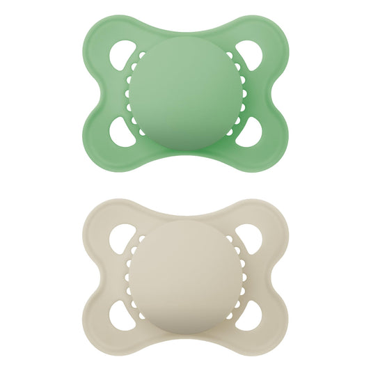 MAM - Chupón original mate para bebé, con forma de pezón que ayuda a promover un desarrollo oral saludable, estuche esterilizador, paquete de 2, 0-6 meses, unisex, 2 unidades (paquete de 1).