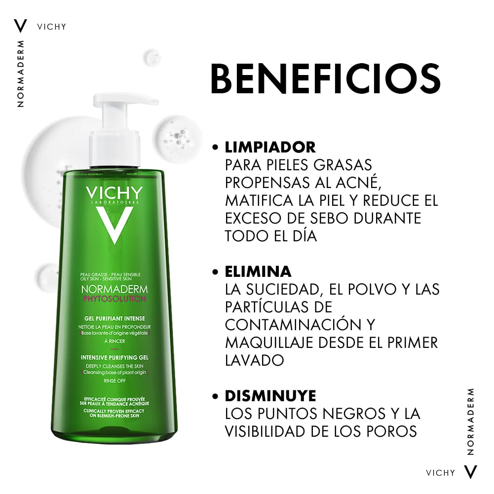 Kit anti acné: Gel Limpiador Normaderm Phytosolutions 400 ml+ Trataamiento anti-imperfecciones Phytosolutions 50 ml + Protector solar matificante Capital Soleil Mat 60 ml