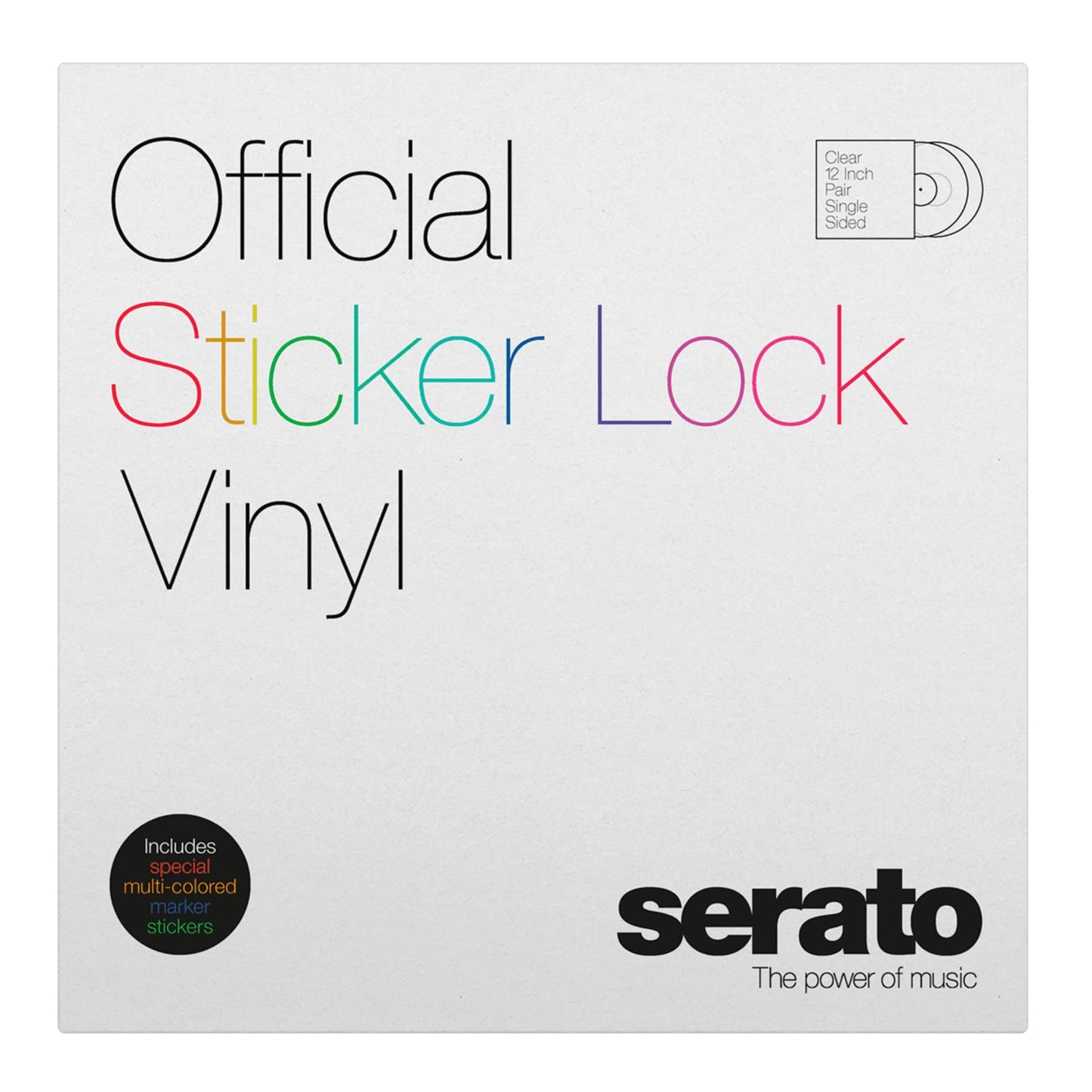 Serato SCV-PS-SL-BM - Bloqueo calcomanía de 12" Control de vinilo para Serato DJ - (par)