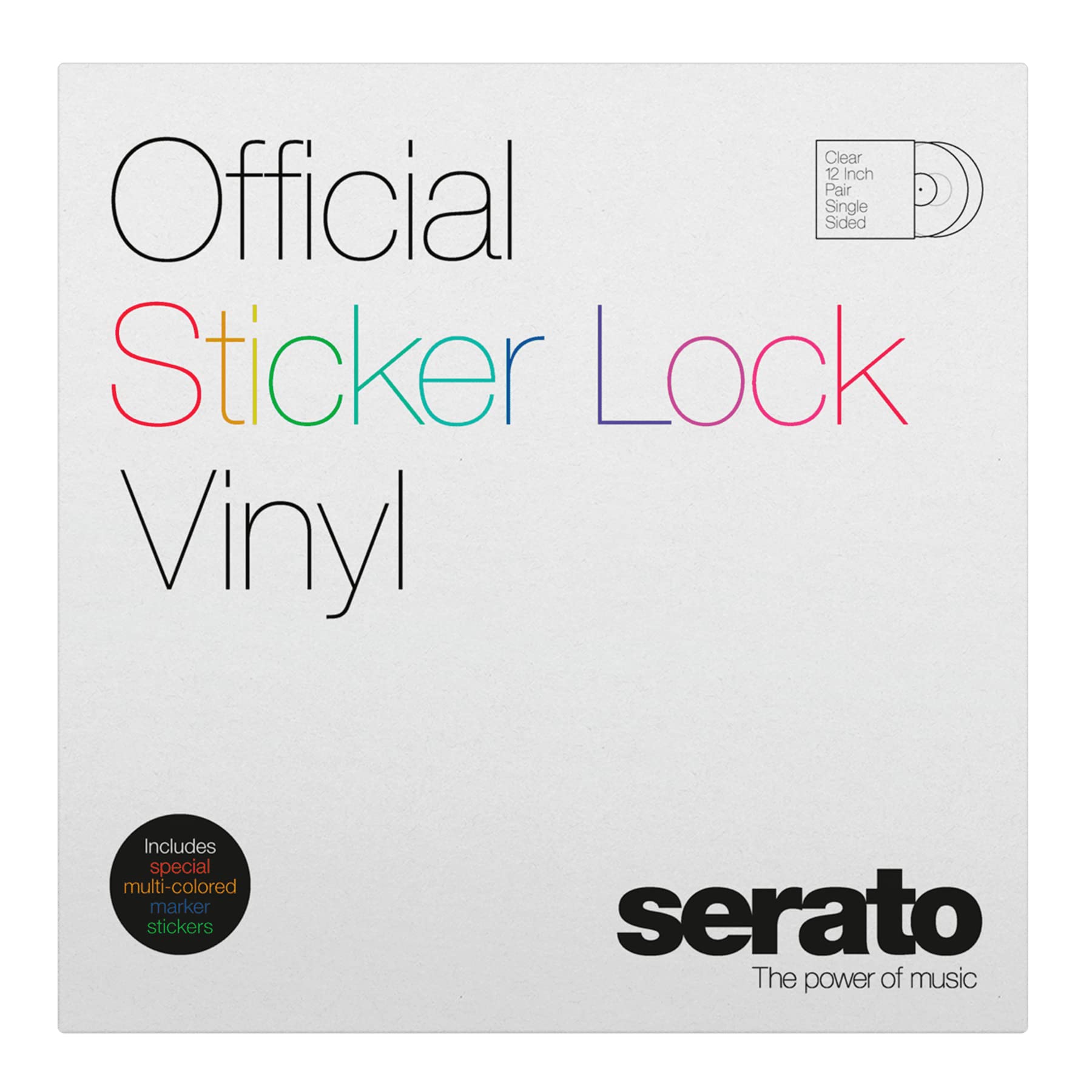 Serato SCV-PS-SL-BM - Bloqueo calcomanía de 12" Control de vinilo para Serato DJ - (par)
