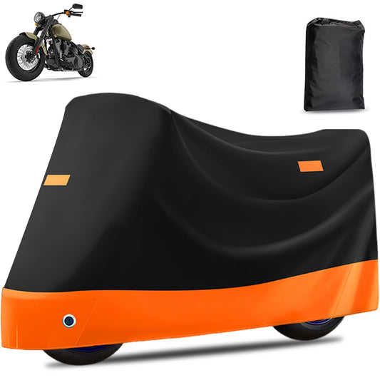 Cubierta Impermeable para Motocicletas, 190T Tela Oxford Cubierta de Bicicleta, Protección contra el Polvo, Lluvia y Clima, 2 Lock-Holes&3 Tiras Reflectantes, para Moto Exterior Interior y Bicicleta