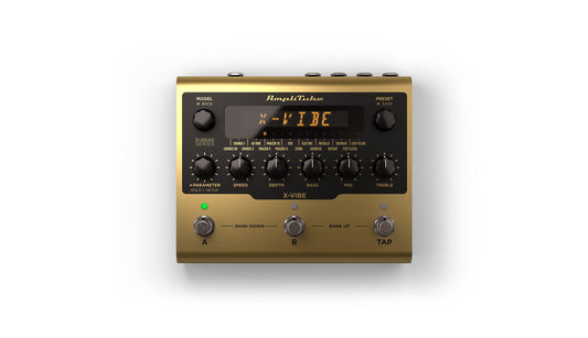 IK Multimedia AmpliTube X-VIBE Modulation Pedal, emulaciones hiperrealistas, verdadera integración estéreo, software y hardware