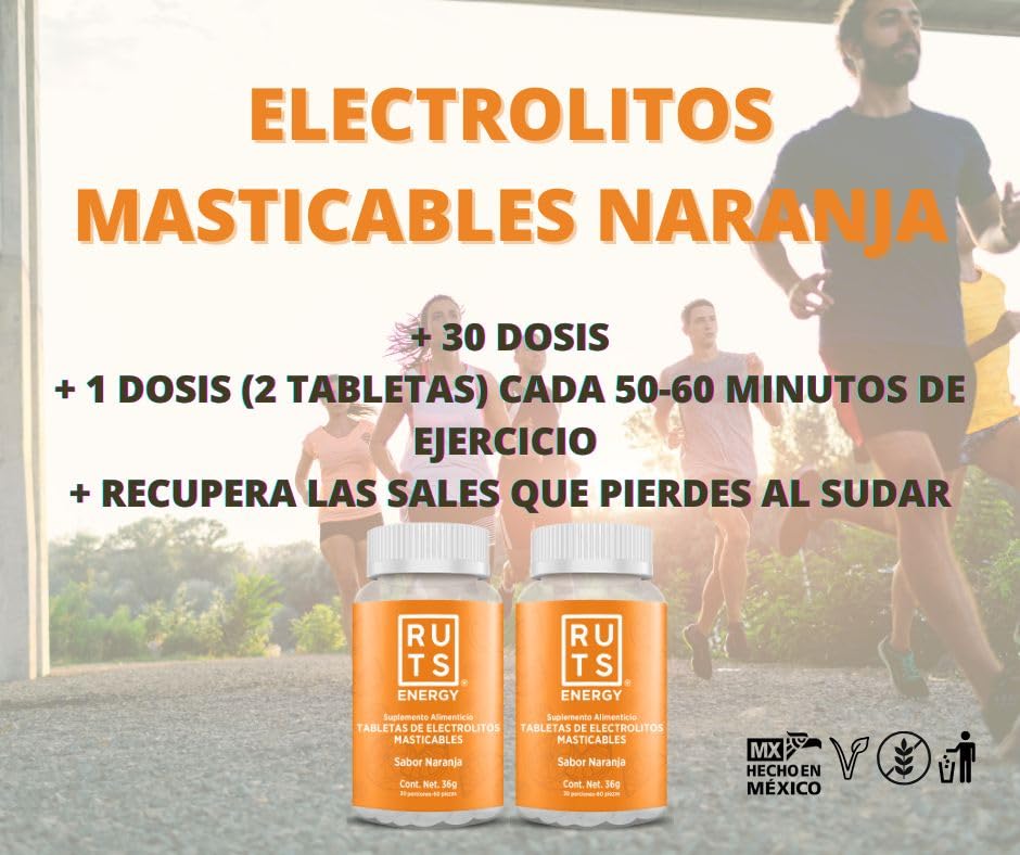 Electrolitos Masticables Ruts Energy Naranja + Gel Mix Ruts Energy (12 Geles)