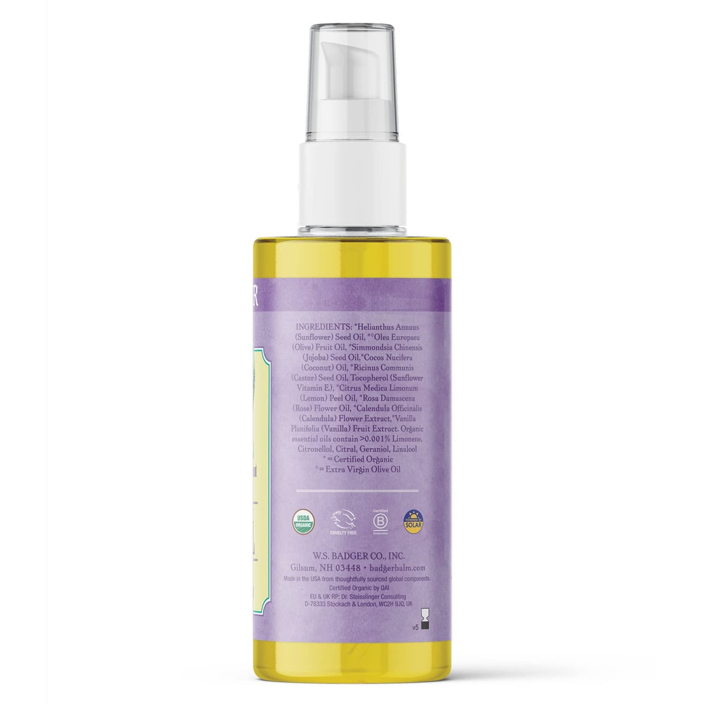 Badger - Aceite embarazado Rose del vientre y vainilla - 4 oz.