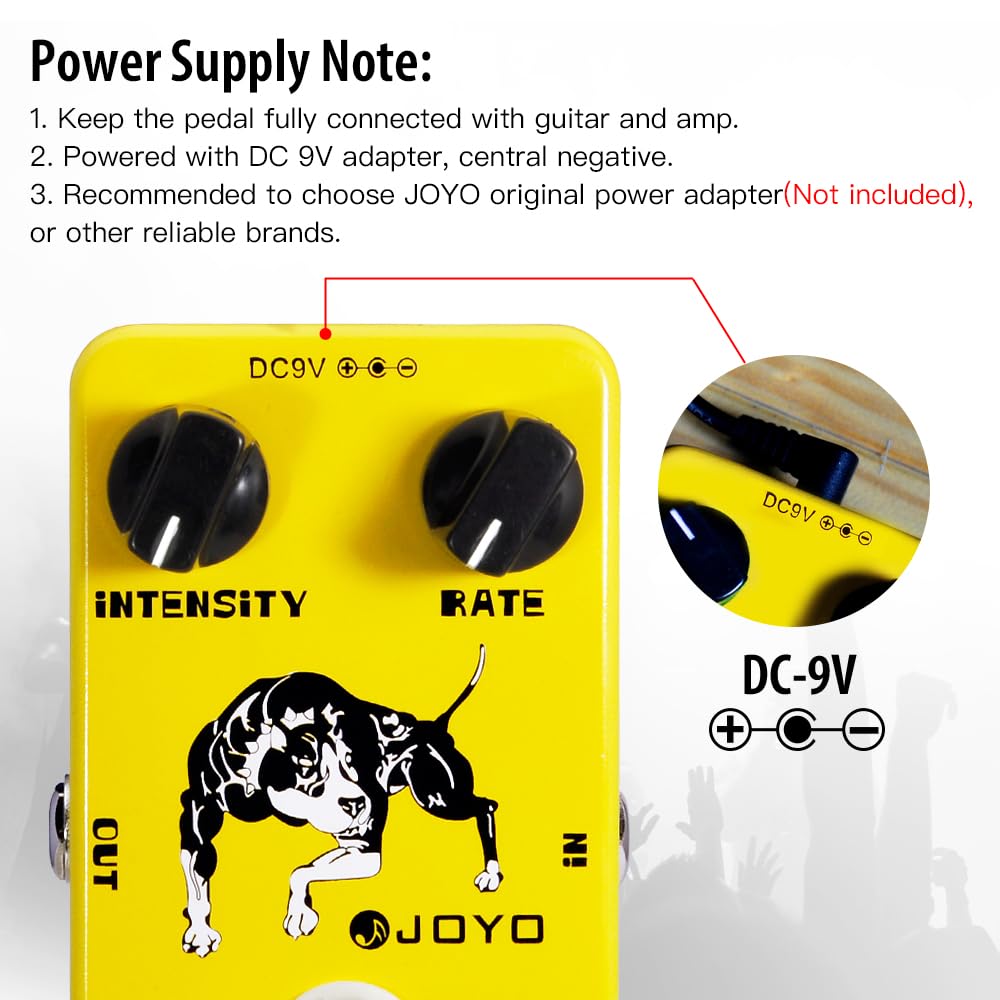 JOYO Tremolo Effect Pedal Amado Viejo Amps Fotoeléctrico Tubo de circuito Tremolo para Efecto Guitarra Eléctrico - True Bypass (JF-09)