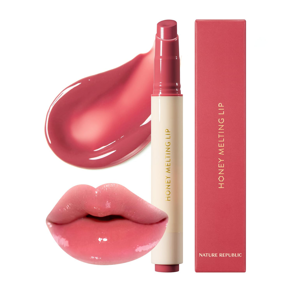 Nature Republic- HONEY MELTING LIP (03 BERRY) K-BEAUTY, Bálsamo labial, Tinte, Coreano, Brillo labial, Lindo, Resplandor
