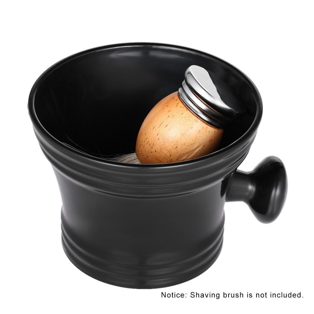 Cuenco de afeitar de plástico Anself Man's con asa, taza de jabón, tazón, taza de sopa de limpieza de barbero para maquinilla de afeitar