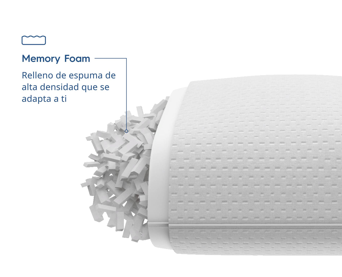 Luuna Almohada 2 Pack Estándar, Almohada Ajustable Firme, Memory Foam, Funda Lavable, Suavidad y Frescura Garantizada para tu Descanso, Paquete de 2 Almohadas
