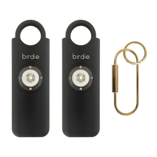 Alarma de Seguridad Personal She’s Birdie Carbón Sirena Fuerte con Luz Estroboscópica y Llavero para Mujer
