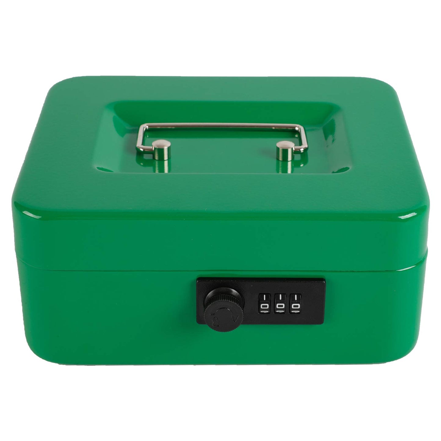 Caja fuerte Xydled de acero con cerradura de combinación, caja fuerte con bandeja extraíble para monedas y cerradura de llave, 20 x 16 x 9 cm.