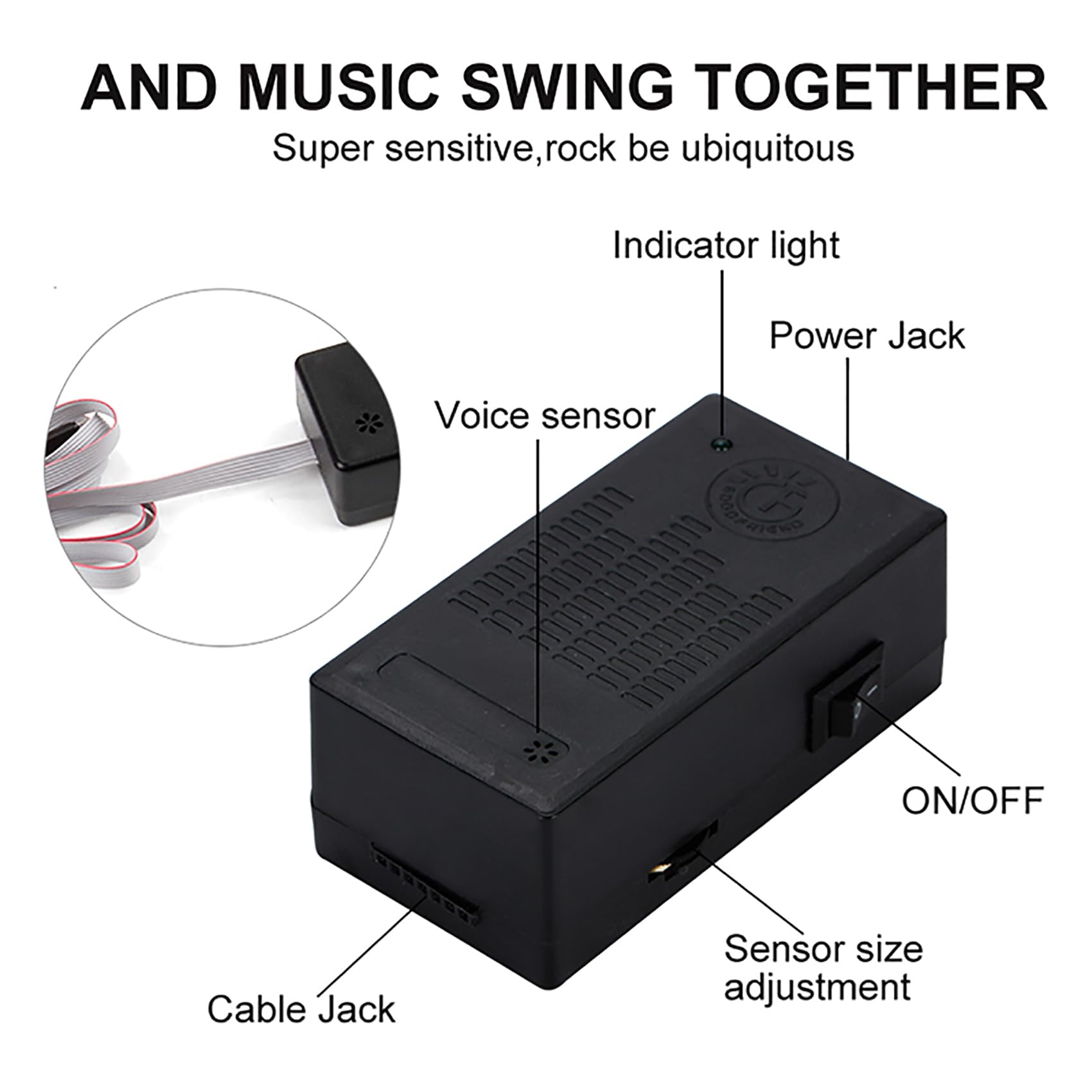 Pegatina Auto keeda Fuegos Artificiales Ecualizador de Luz LED de Sonido para Coche