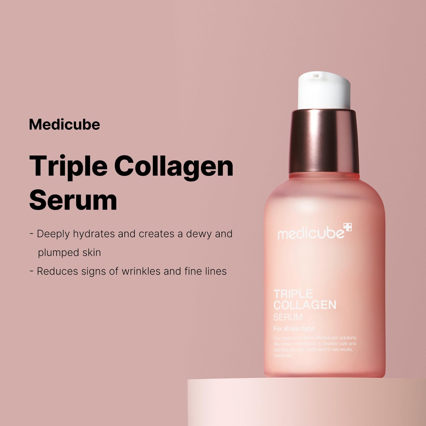 medicube- El suero de triple colágeno de Medicube es un suero potente que ayuda a aumentar la elasticidad de la piel y a nutrir la piel opaca con un brillo envidiable. El complejo de triple colágeno c
