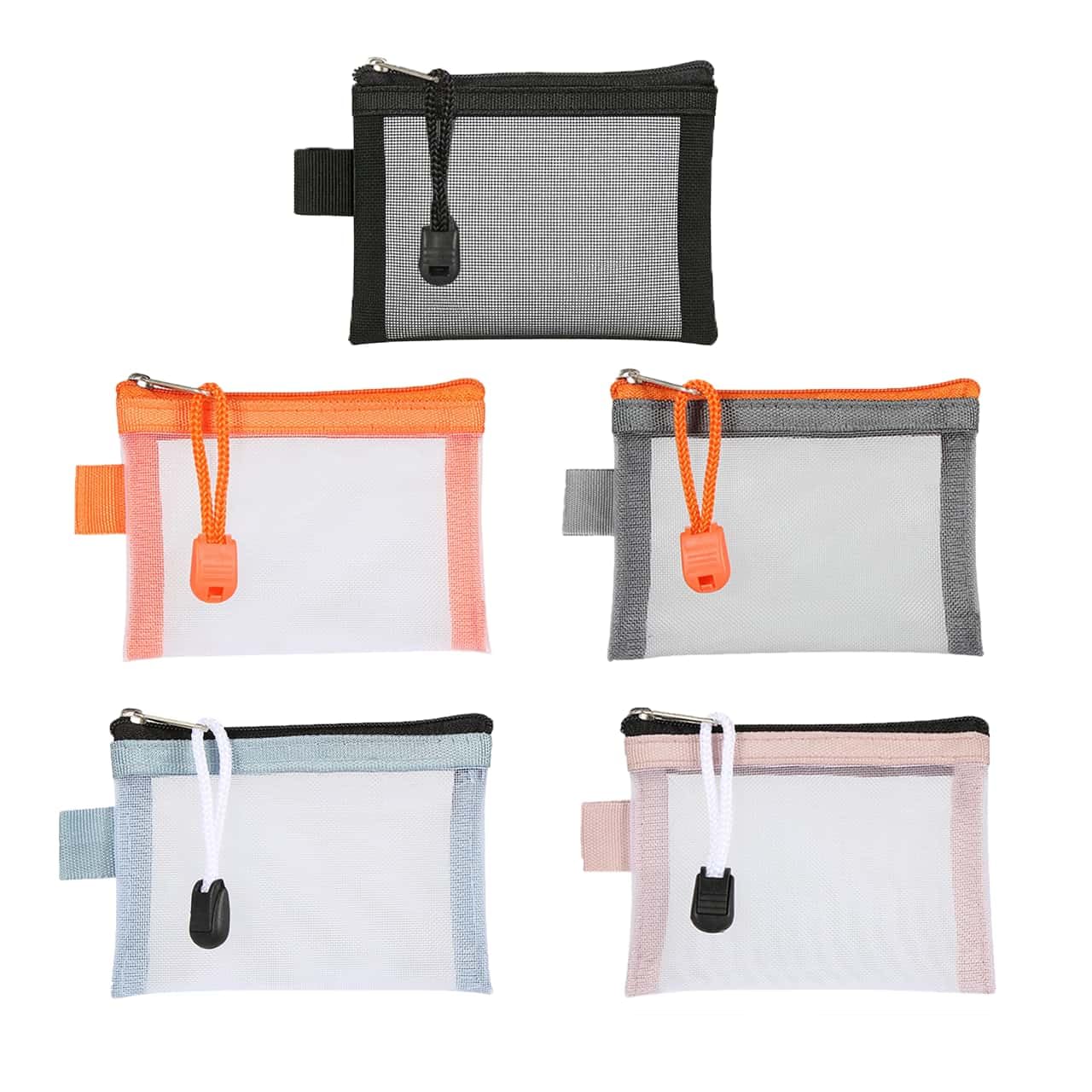 ZSlactp - Paquete de 5 bolsas pequeñas de malla con cierre para bolso, bolsas de viaje para artículos de cambiador diarios, mini bolsas de malla con cierre, bolsas organizadoras de cartera, Bolsas