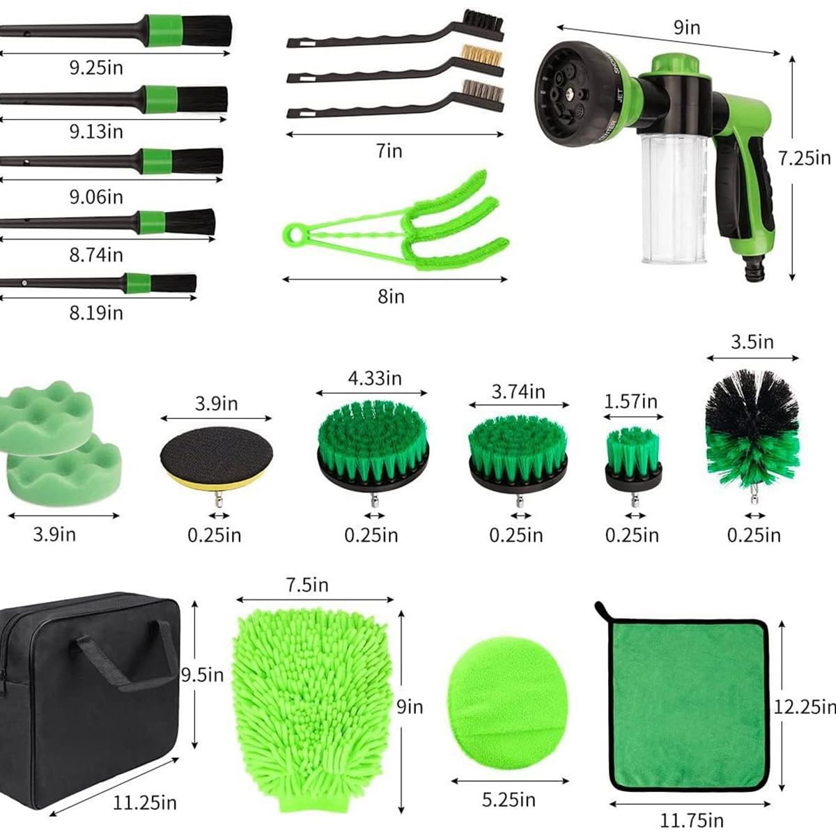 Cepillos para Detalles de Automóviles, Juego de Cepillos de 21 Piezas, Kit de Lavado de Autos, Accesorios para Automóviles, Herramientas de Limpieza de Automóviles para Ruedas Interiores y Exteriores
