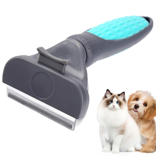 Cepillo Para Gato, Cepillos Para Perros, Cepillo Para Gato Quita Pelo, Cepillo Mascotas, Shedding Tool, Herramienta Deshedding Cepillo Para Mascotas Perros & Gato Peine De Limpieza Cortador De Nudo Rastrillo (Azul)
