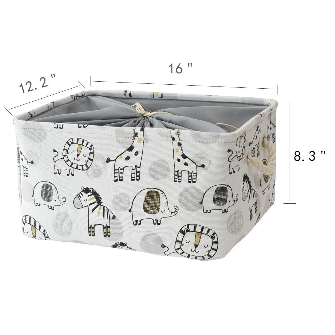 INough Canastas de juguetes para niños, organizador de juguetes, canasta de almacenamiento para niños, decoración para habitación de bebé, canastas de lavandería con cordón de girafa, regalos para el
