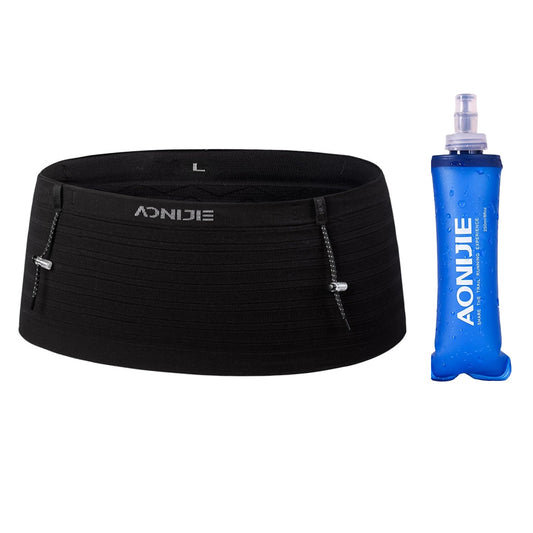 AONIJIE - Cinturón de hidratación para correr con frasco suave de 250 ml para mujeres y hombres, gran capacidad y ligero para ciclismo, escalada, maratón, Frasco negro de 250 ml, Mediano, Deporte