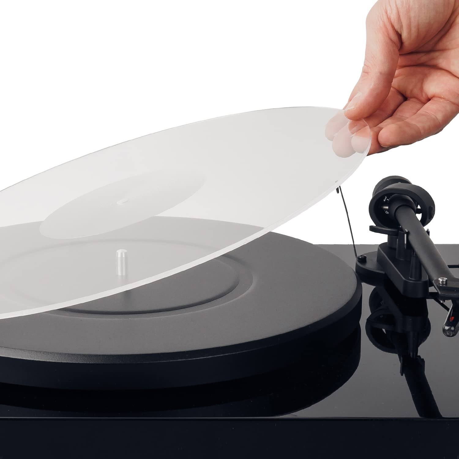 Hudson Hi-Fi Estera giratoria de acrílico - LP Slipmat para tornamesas y Tocadiscos de Vinilo - Transparente
