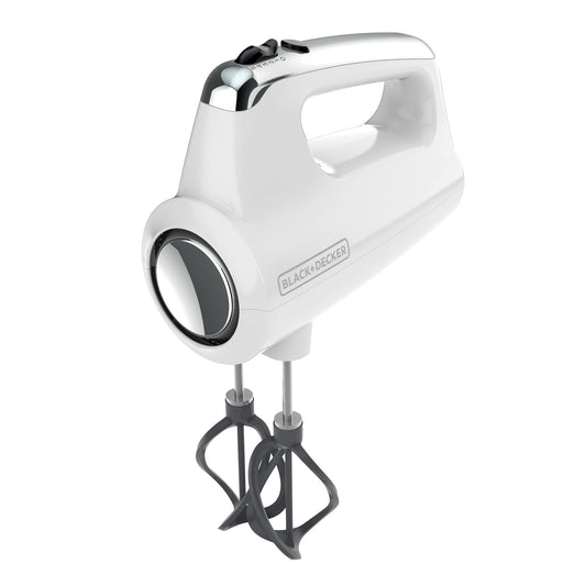 Black+Decker Batidora de mano con diseño único aspas en espiral color blanco MX600W-LA