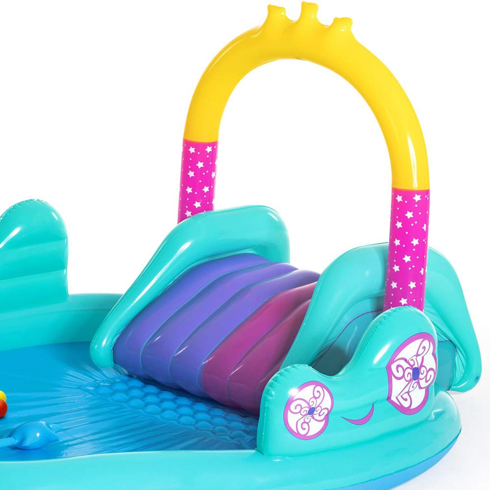 Bestway Alberca Inflable Infantil 3-6 años Unicornio c/resbalad 1mod 2.74x1.98x1.37m (9x6.6x54pulg) Caja(1)
