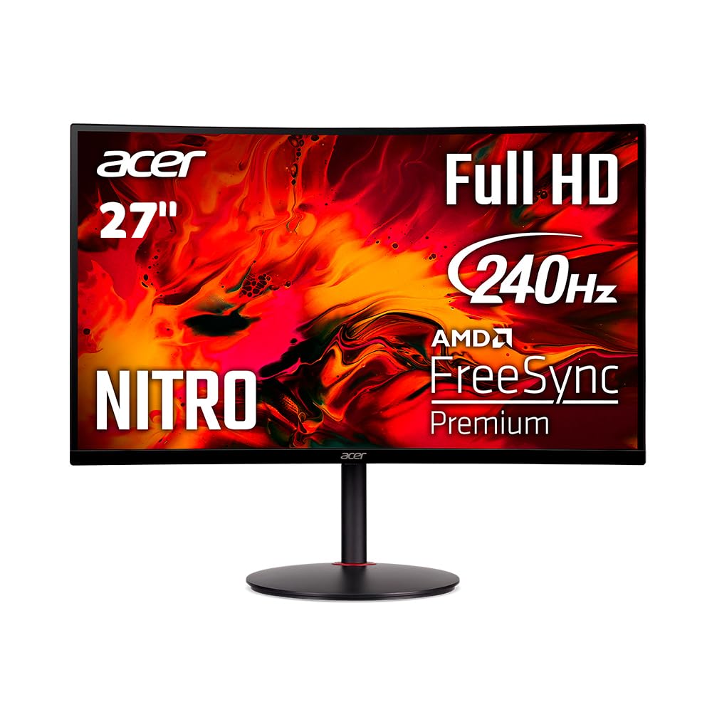 Monitor Gamer Acer Nitro XZ0 Rojo Curvo FHD 27 Pulgadas AMD FreeSync Premium