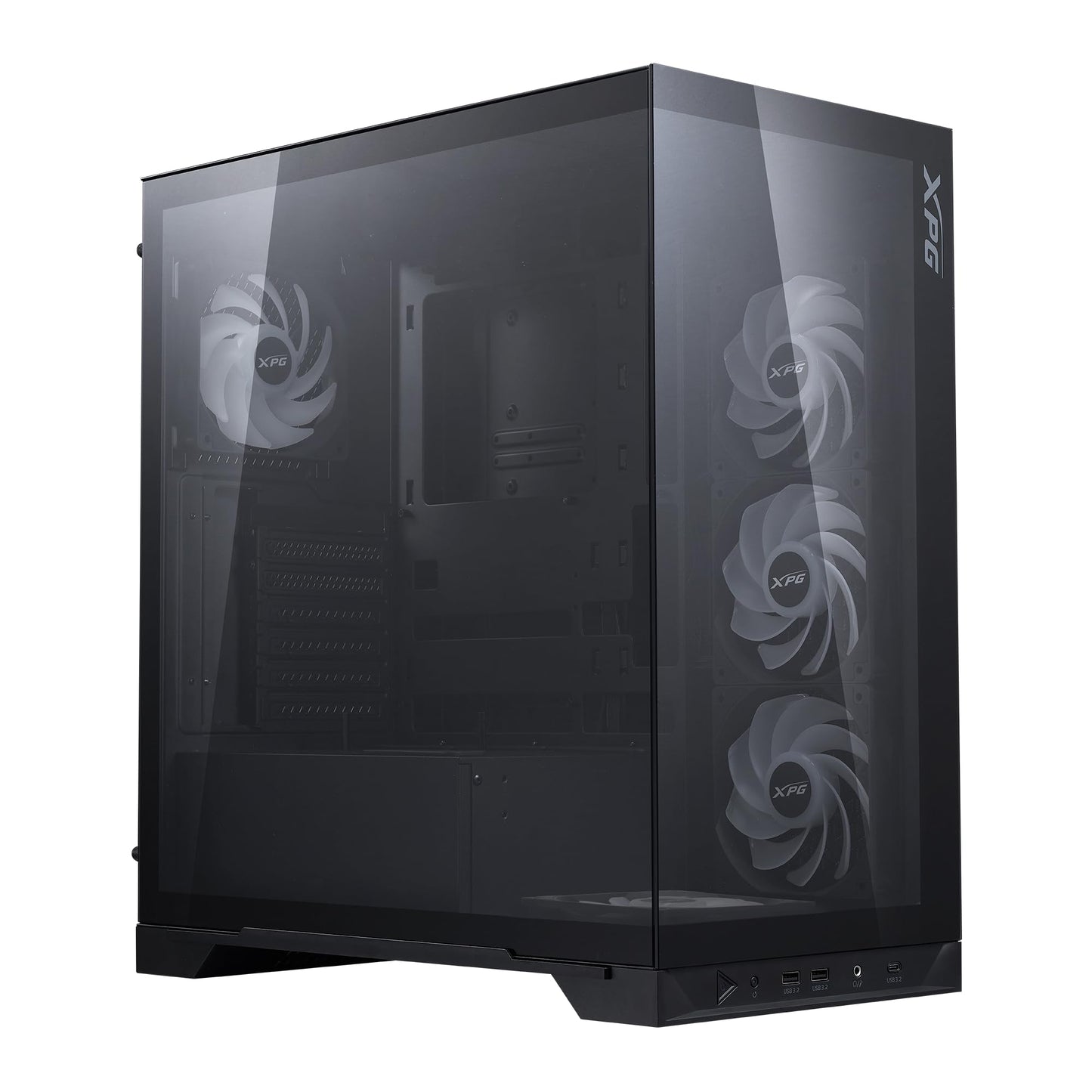 XPG Invader X BTF Placa Base de Conector inverso, chasis de Torre Media, Compatible con hasta 10 Ventiladores de 120 mm, Montaje Vertical y Horizontal de GPU (INVADERXBTFMT-BKCWW)