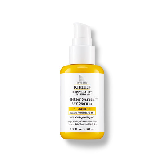 Kiehl's Better Screen UV Serum, Suero de protección solar ligero con péptido de colágeno, protege del sol y ayuda a corregir los primeros signos de la edad. Protege de los Rayos UVA y UVB, 50 ml