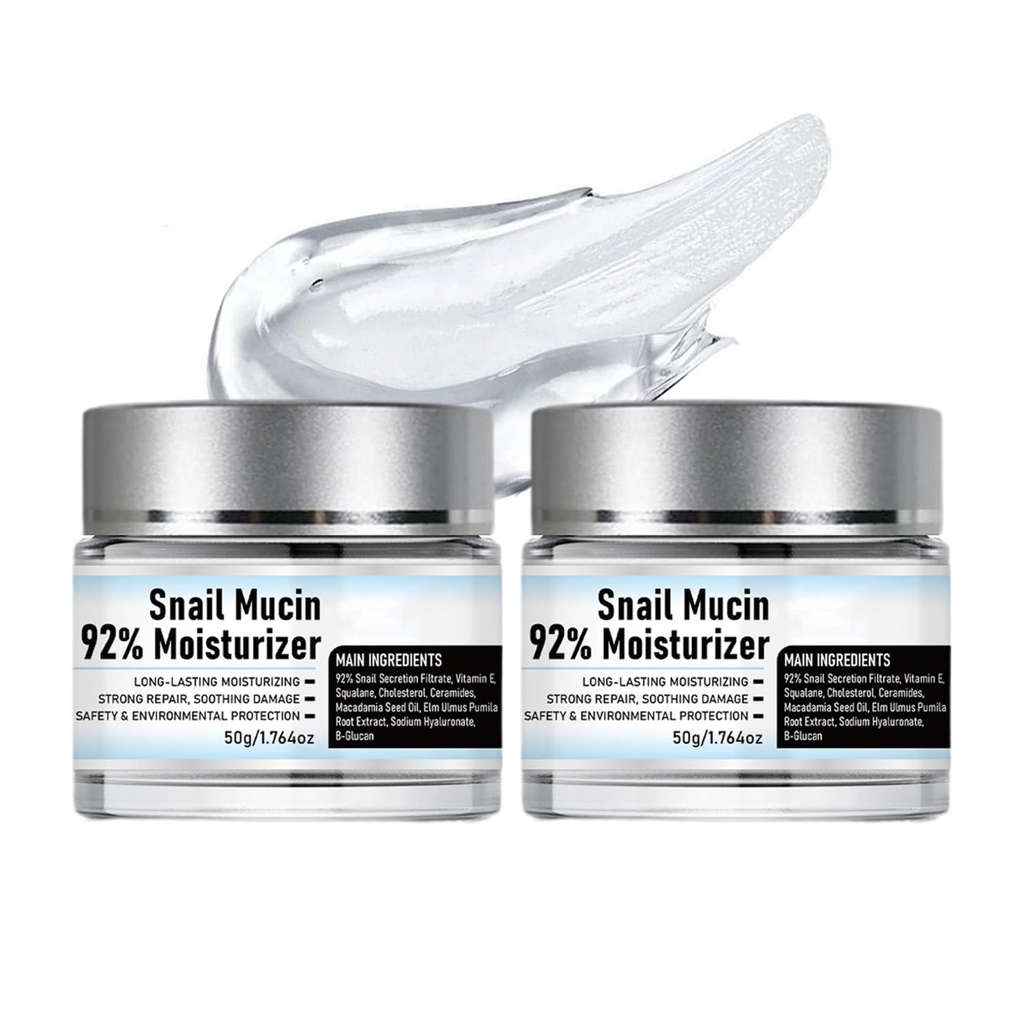 Gel Hidratante Facial Lism Snail Mucin 92% Reparador Con Baba De Caracol 2Pzas
