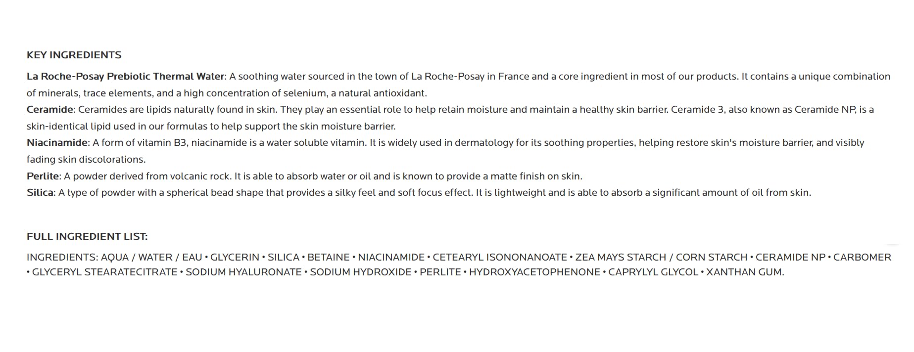 La Roche-Posay - Crema hidratante facial mate de doble reparación Toleriane, humectante en gel diario para controlar la piel grasa con niacinamida, sin aceite
