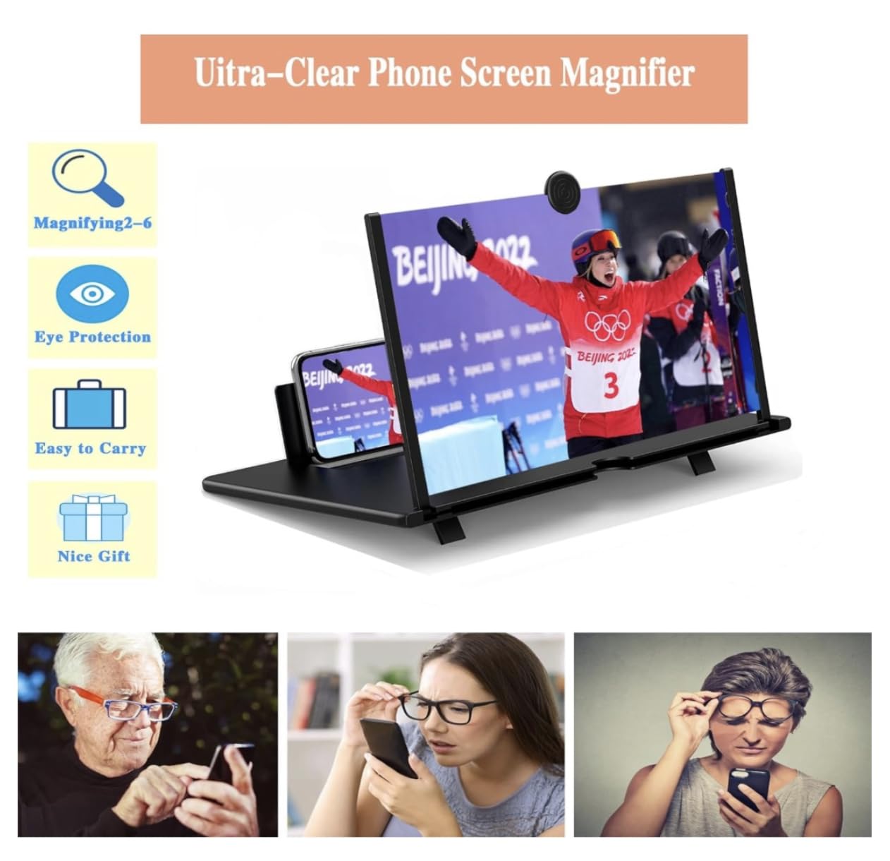 COOLSHT Proyector para Celular HD Plegable Y Portátil (Negro)