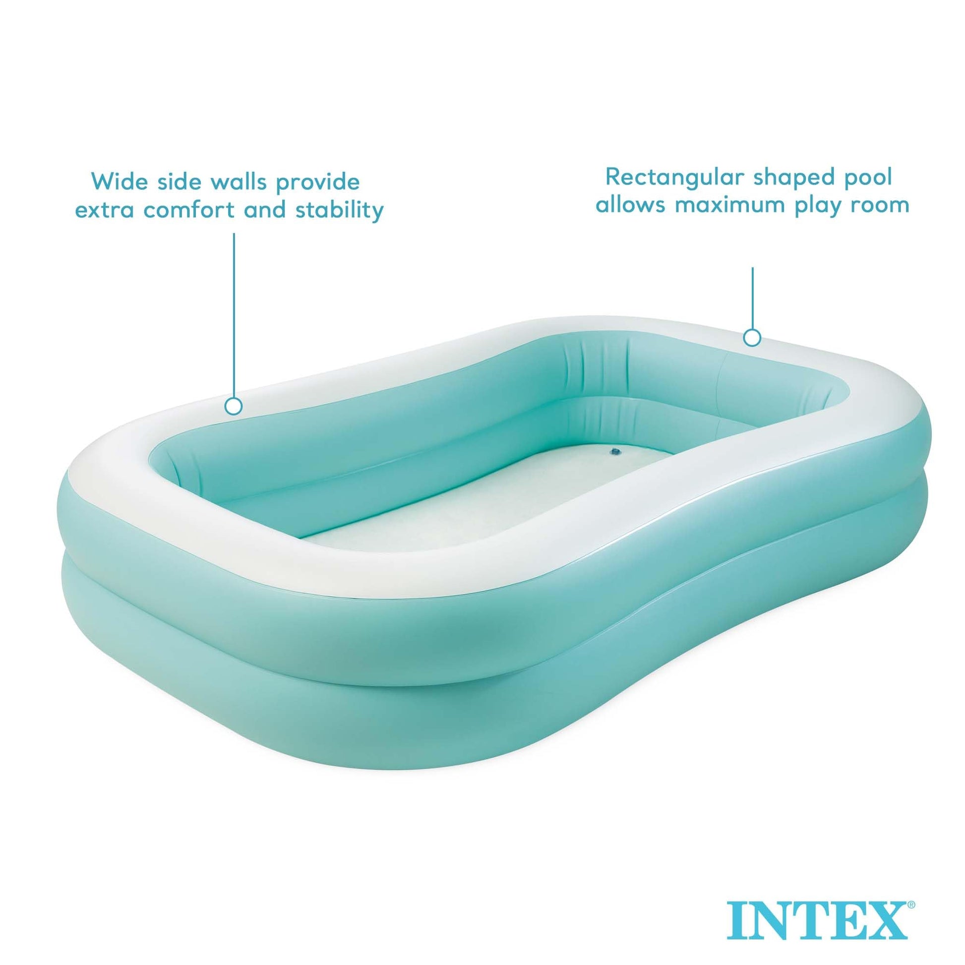 Intex 57181EP - Centro de natación Inflable para Familia: Capacidad de 159 galones, 90 x 60 x 19 Pulgadas, Color Puede Variar