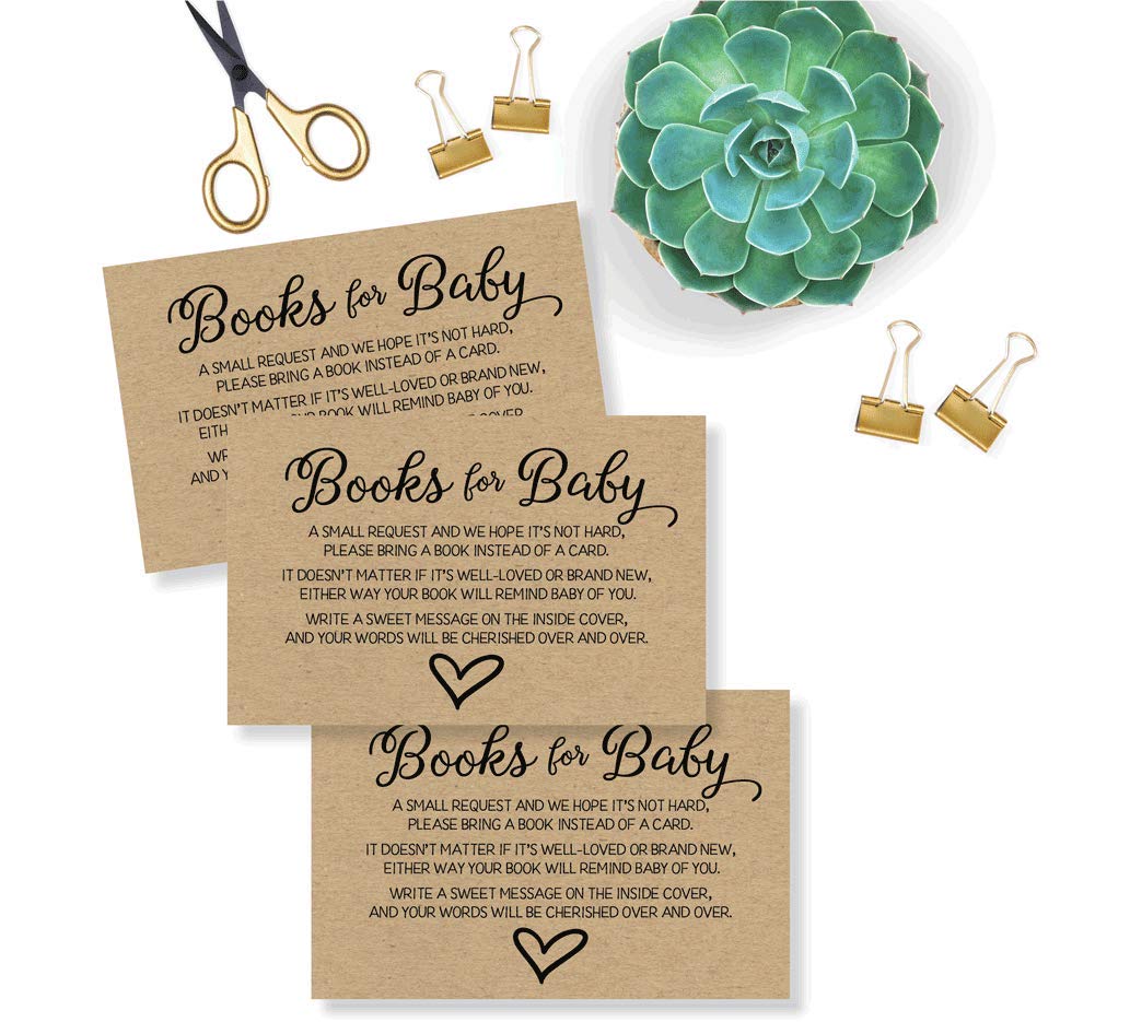 50 tarjetas de solicitud de papel kraft neutro de género para baby shower (50 tarjetas)