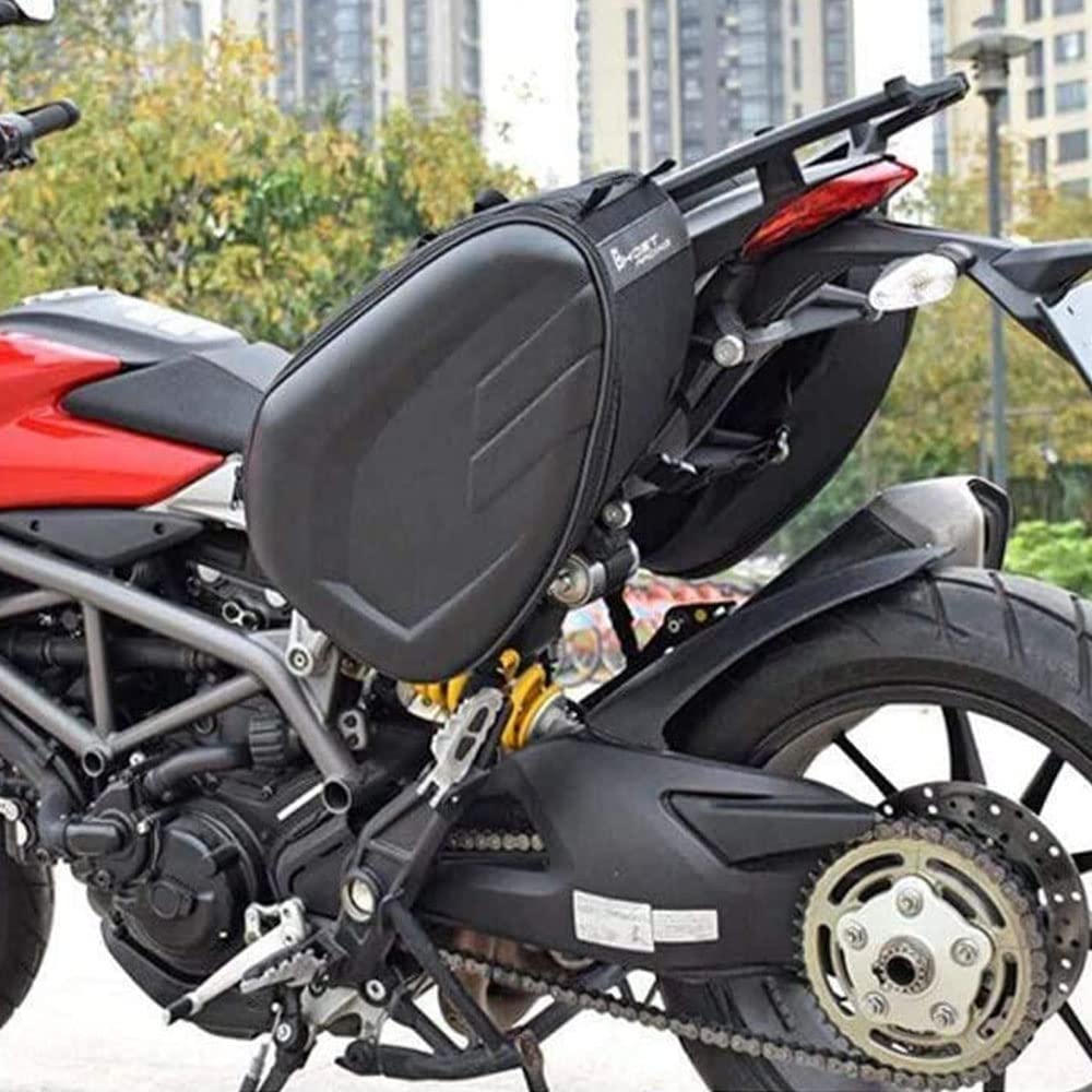 Alforjas de Motocicleta Universal Cuero PU Impermeable Capacidad Ampliable
