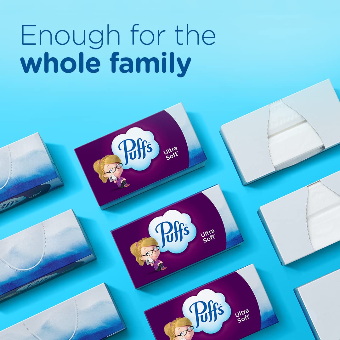 PUFFS Ultra suave tela facial no loción, blanco, 48 unidades