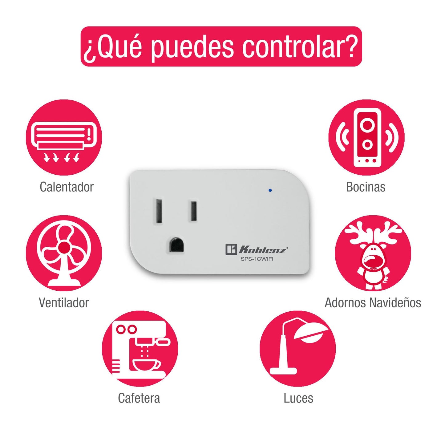 Enchufe Inteligente Koblenz Blanco Compacto Compatible con Alexa y Google para el Hogar