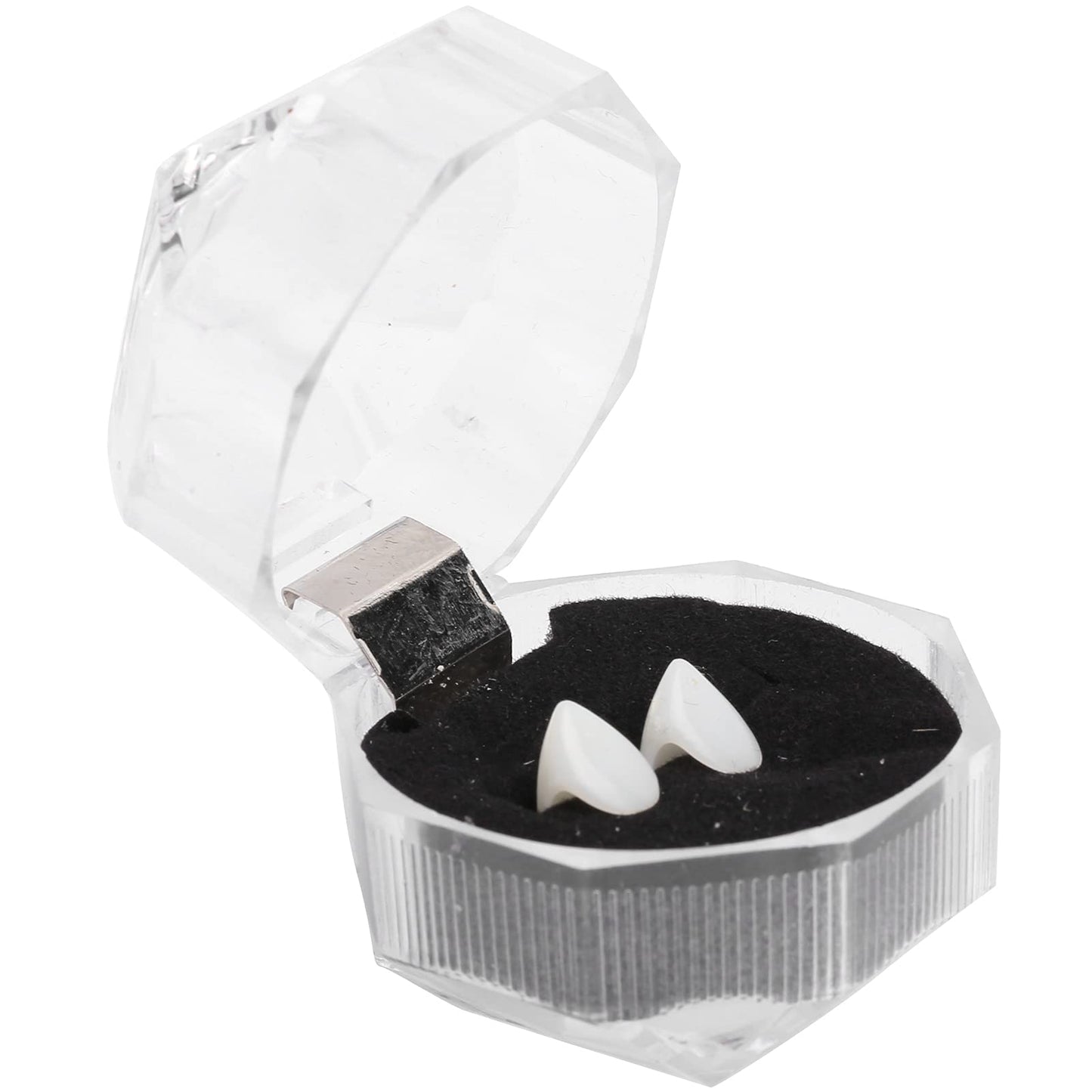 Dientes de colmillos de vampiro, dentaduras postizas vampiro, accesorios para fiestas Halloween, dientes postizos terror realista con adhesivo de pellets de dientes, para fiesta cosplay Halloween(1,3)