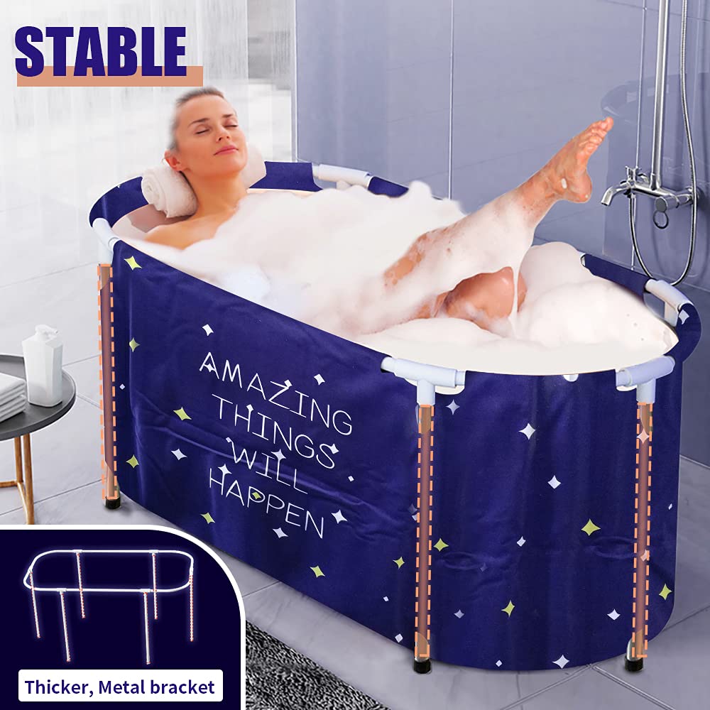 Bañera plegable portátil para remojar la bañera, ecológica, color azul cielo