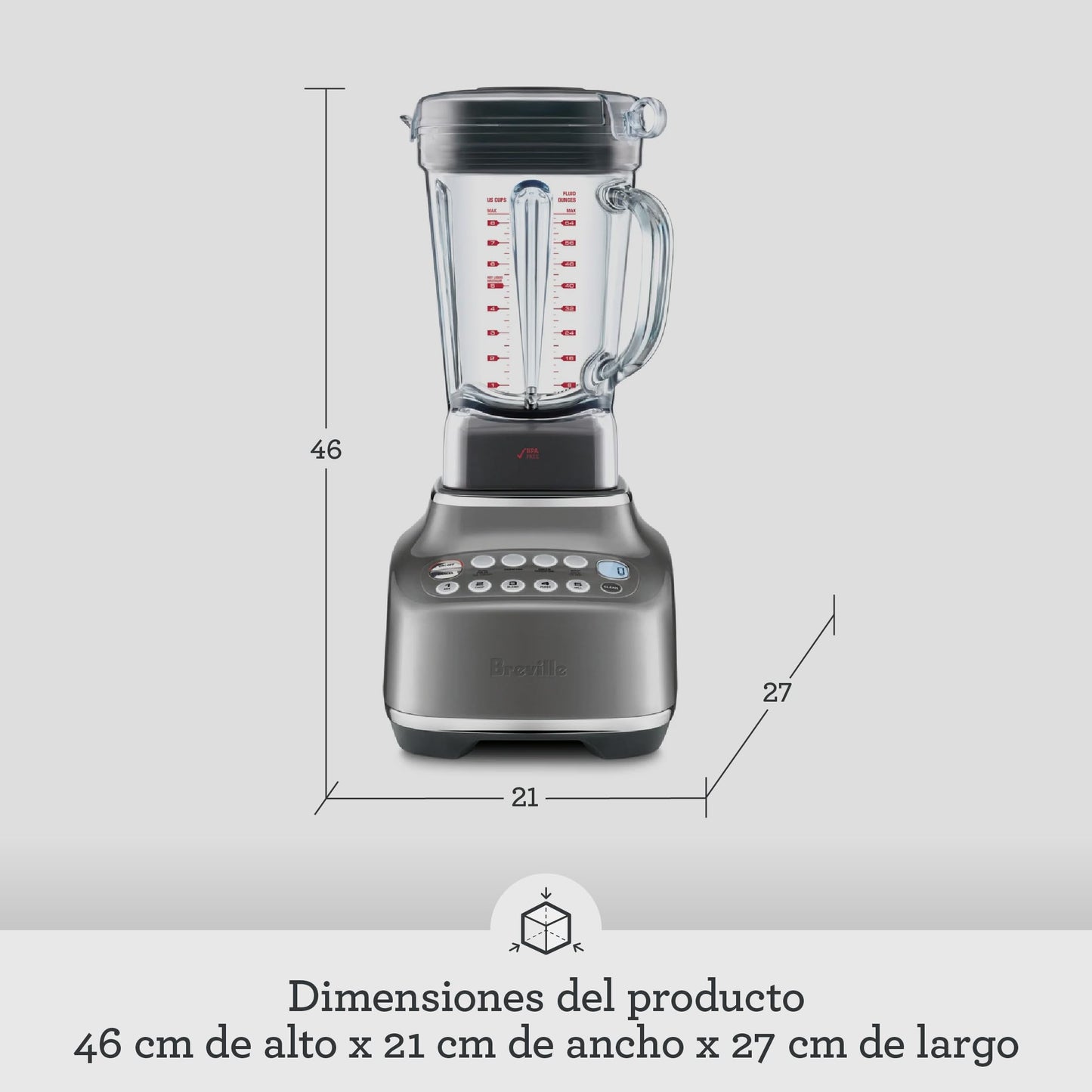 Breville BBL820SHY la Batidora Q Encimera, Nogal Ahumado