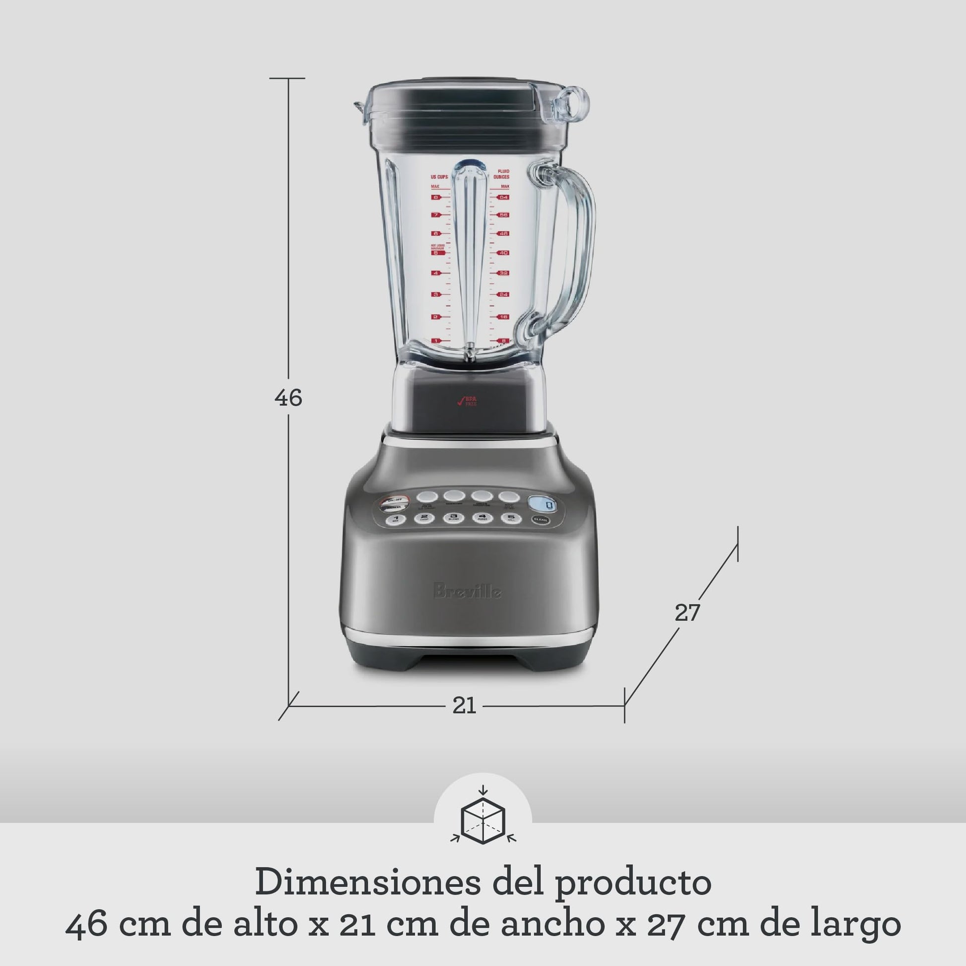 Breville BBL820SHY la Batidora Q Encimera, Nogal Ahumado