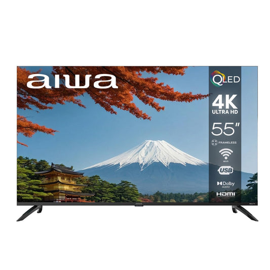 Smart TV Aiwa 55 Pulgadas QLED 4K UHD Roku TV HDR Dolby Audio WiFi Bluetooth 4 HDMI Pantalla Ultra HD