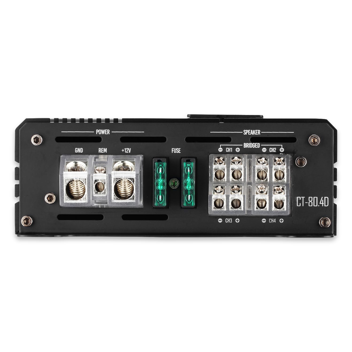 CT Sounds CT-80.4D - Amplificador de audio para coche, clase D de 4 canales, 480 vatios RMS